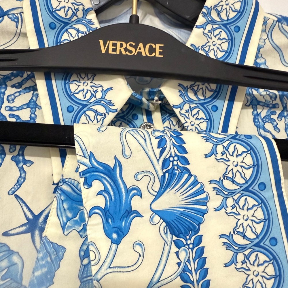 Underwater Barocco Flared MINI SHIRT VERSACE DRESS - BRAND NEW - Picture 4 of 8